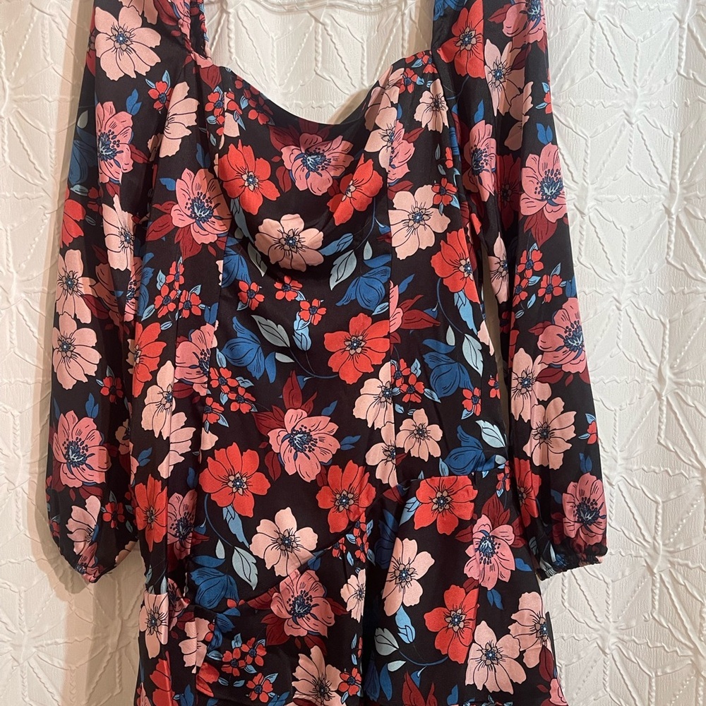 City Studio Black Floral Long Sleeve Dress - Picture 13 of 15